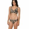 Women * | Official Jantzen: Wild Camouflage Vera Surplice Bra Black