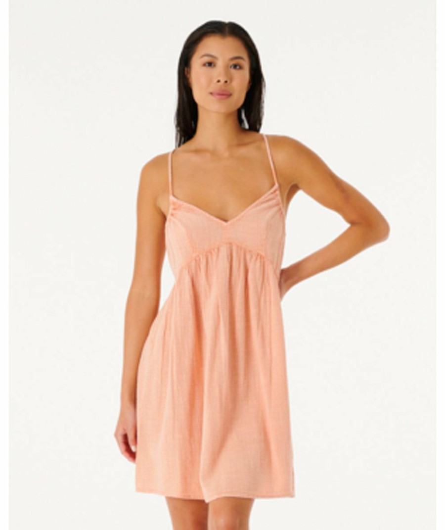 Clothing * | Low Price Rip Curl: Classic Surf Tank Dress Lt.Coral