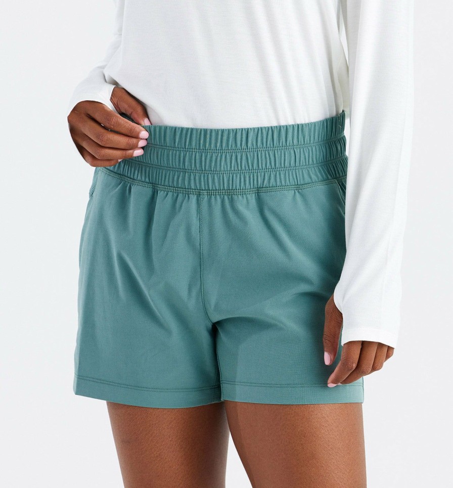 Clothing * | Opening Sales Free Fly: Women'S Pull On Breeze Short Sabalgrn