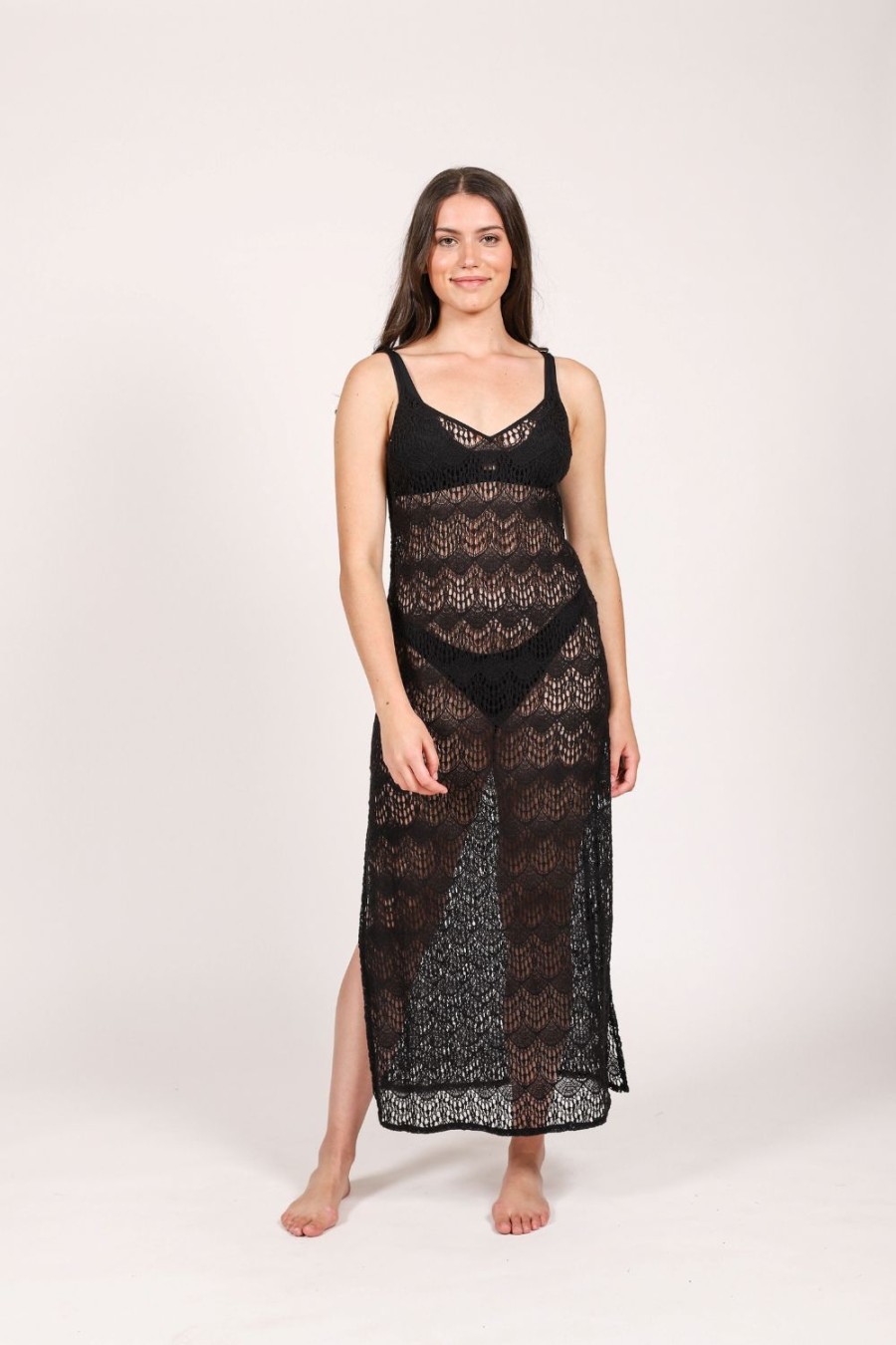 Clothing * | Attractive Koy Resort: Flamenco Maxi Dress Black