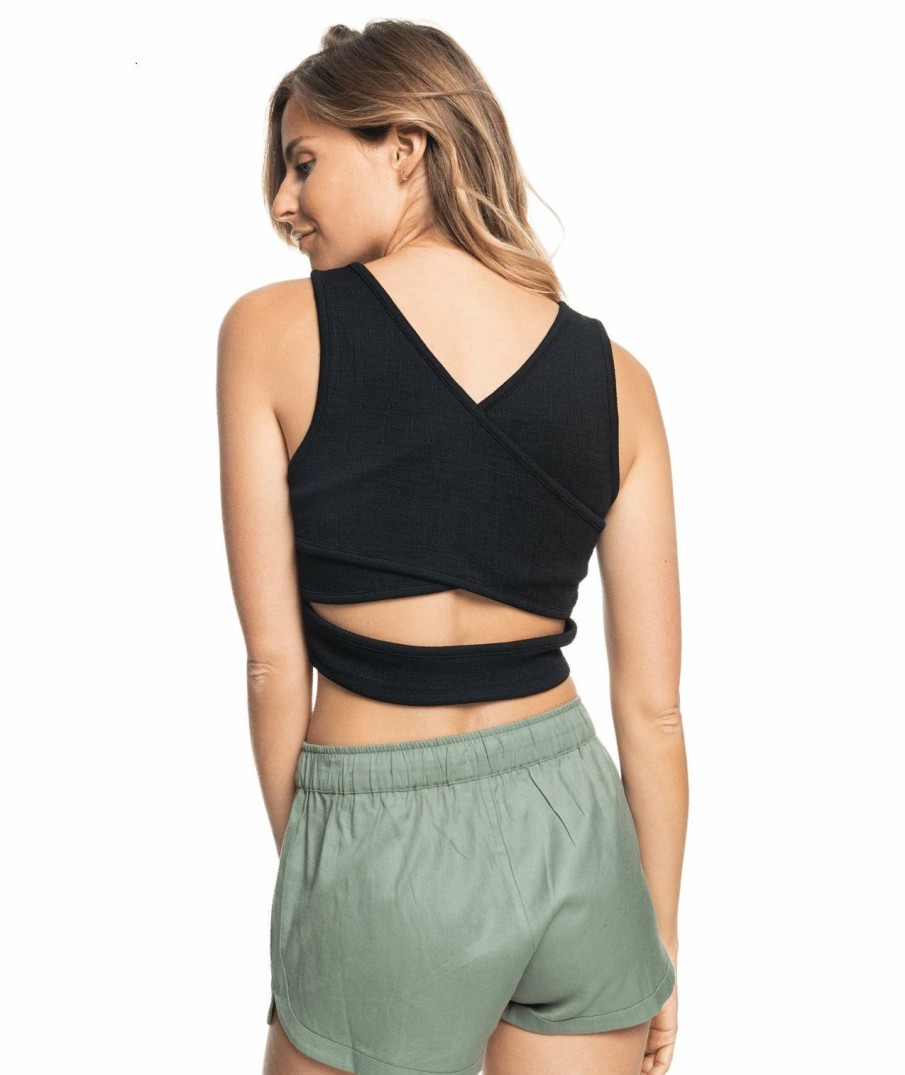 Clothing * | Attractive Roxy: Good Keepsake Cropped Tank Top Black