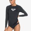 Women * | Sale Online Roxy: Beach Classics Long Sleeve Upf 50 Rashguard Black