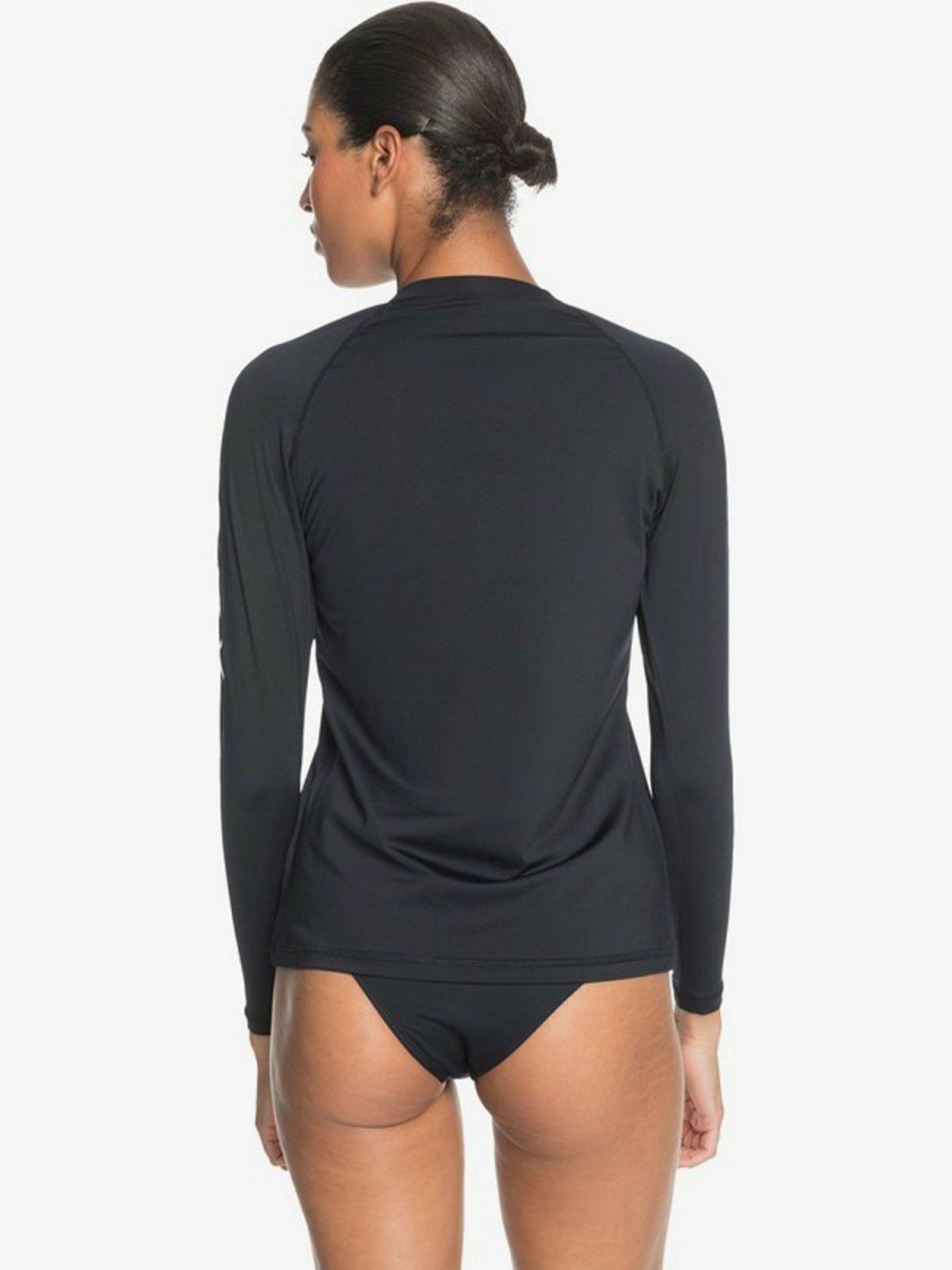 Women * | Sale Online Roxy: Beach Classics Long Sleeve Upf 50 Rashguard Black