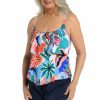 Women * | Official Maxine: Tropical Abstraction Tiered Tankini Top Multi