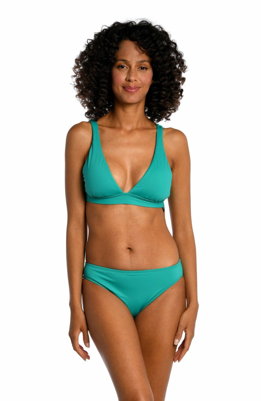 Women * | Sale Online La Blanca: Island Goddess Banded Tall Triangle Top Emerald