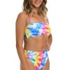 Women * | New Hobie: To Dye For Clean Bandeau Bikini Top Multi