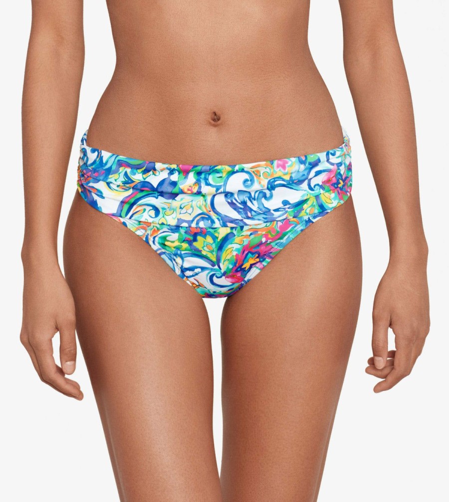 Women * | Store Lauren: Watercolor Paisley Banded Hipster Bottom Multi