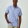 Men * | Exclusive Design 7 Diamonds: Casablamca Short Sleeve Shirt Blue