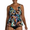 Women * | Low Price Maxine: Watercolor Empire Tankini Top Multi