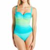 Women * | Low Price Bleu: One Piece Cool Breeze Shirred Bandeau Mio Deepwtr