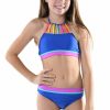 Kids * | Sale Online Hobie Girls: Smiles For Miles Hi Neck Set Sea Blue