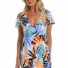 Clothing * | Low Price 24Th & Ocean: To The Tropics Flutter Sleeve Wrap Dress Cover Up Multi