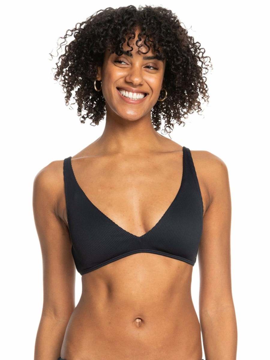 Women * | Best Sale Roxy: Roxy Love The Oceana Bikini Top Black