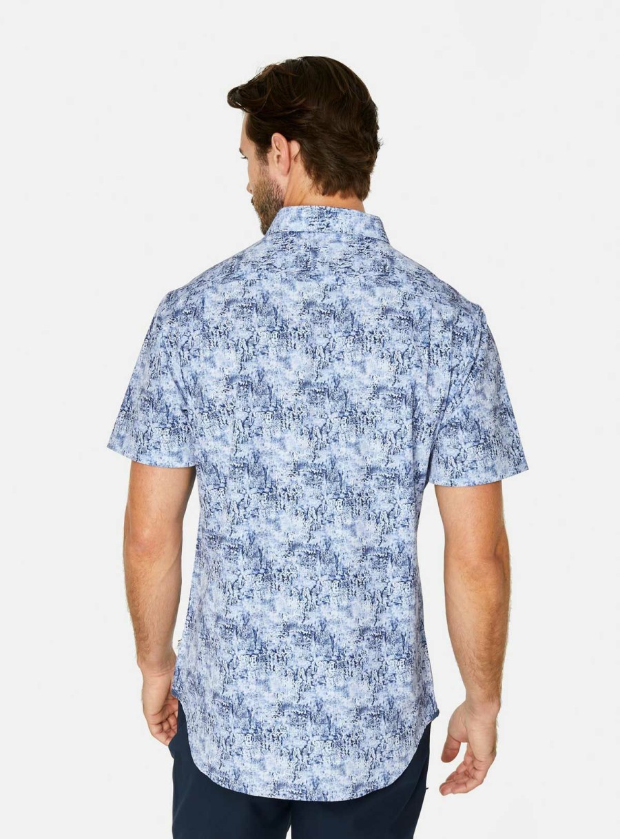 Men * | Exclusive Design 7 Diamonds: Foundry Short Sleeve Shirt Ice Blue