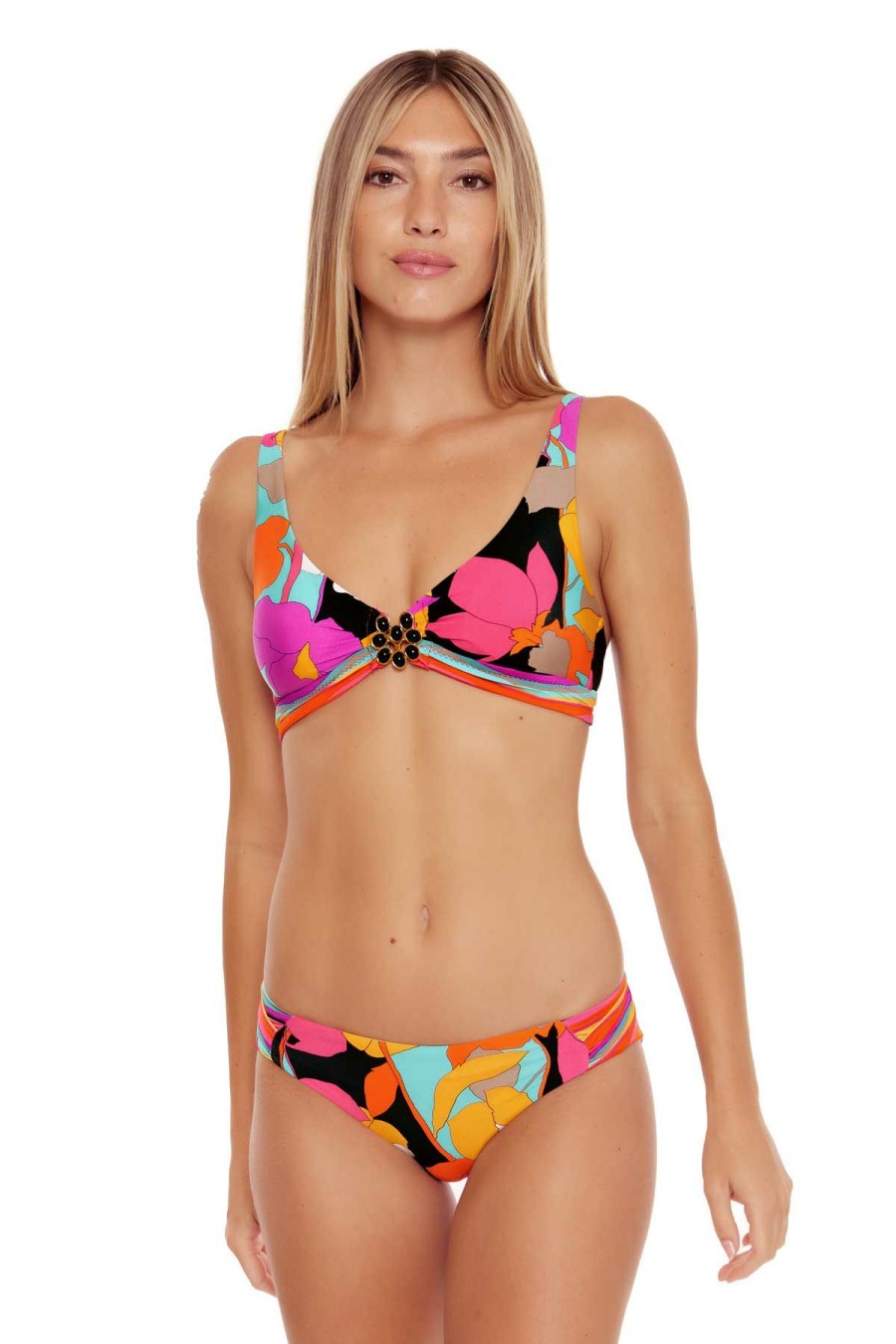 Women * | Original Trina Turk: Gemini Scoop Neck Swim Top Multi