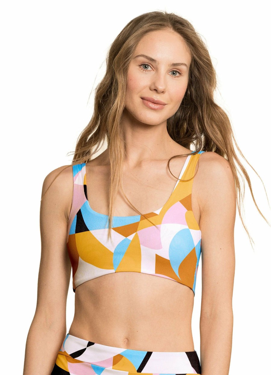 Women * | Exclusive Design Maaji: Picasso Izzy Sporty Bralette Bikini Top Multi