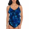 Women * | Sale Online Magicsuit: Hazy Daze Rita Triple Tiered Tankini Top Blu/Mul