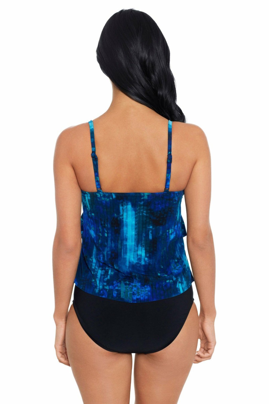 Women * | Sale Online Magicsuit: Hazy Daze Rita Triple Tiered Tankini Top Blu/Mul