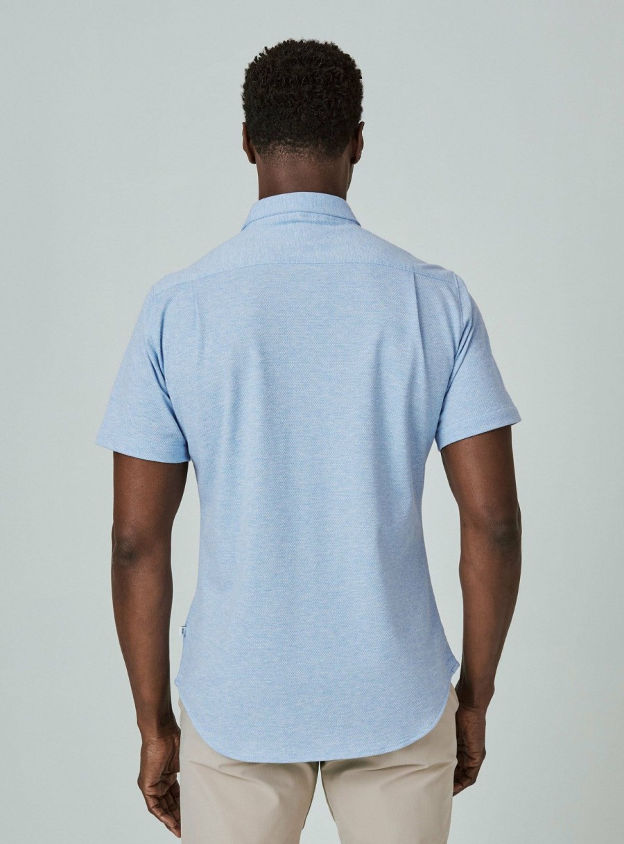 Men * | Exclusive Design 7 Diamonds: Seville Short Sleeve Shirt Lt.Blue