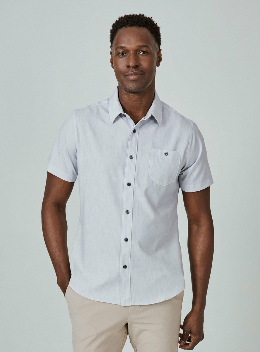 Men * | Bargain Sale 7 Diamonds: Pisco Short Sleeve Shirt Dstyrose