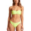 Women * | New Seafolly: Portofino Ruched Bandeau Bikini Top Wild Lime