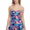 Women * | Best Sale Profile: One Piece Bohemian Bandeau Swimdress Blue Multi