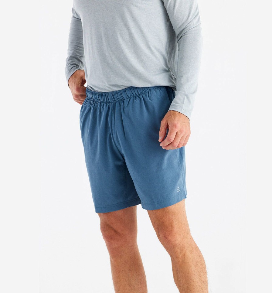 Men * | Unique Free Fly: Men'S Lined Breeze 7 Short Pfcblue