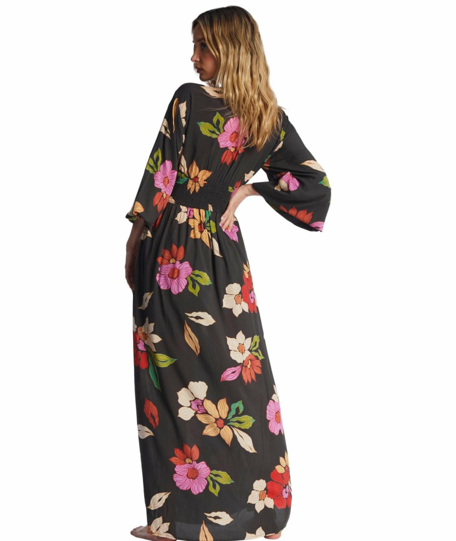 Clothing * | Opening Sales Billabong: Night Bloom Long Sleeve Maxi Dress Bpb