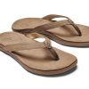 Accessories * | Official Olukai: Women'S 'Aukai Leather Sandals Tan/Tan