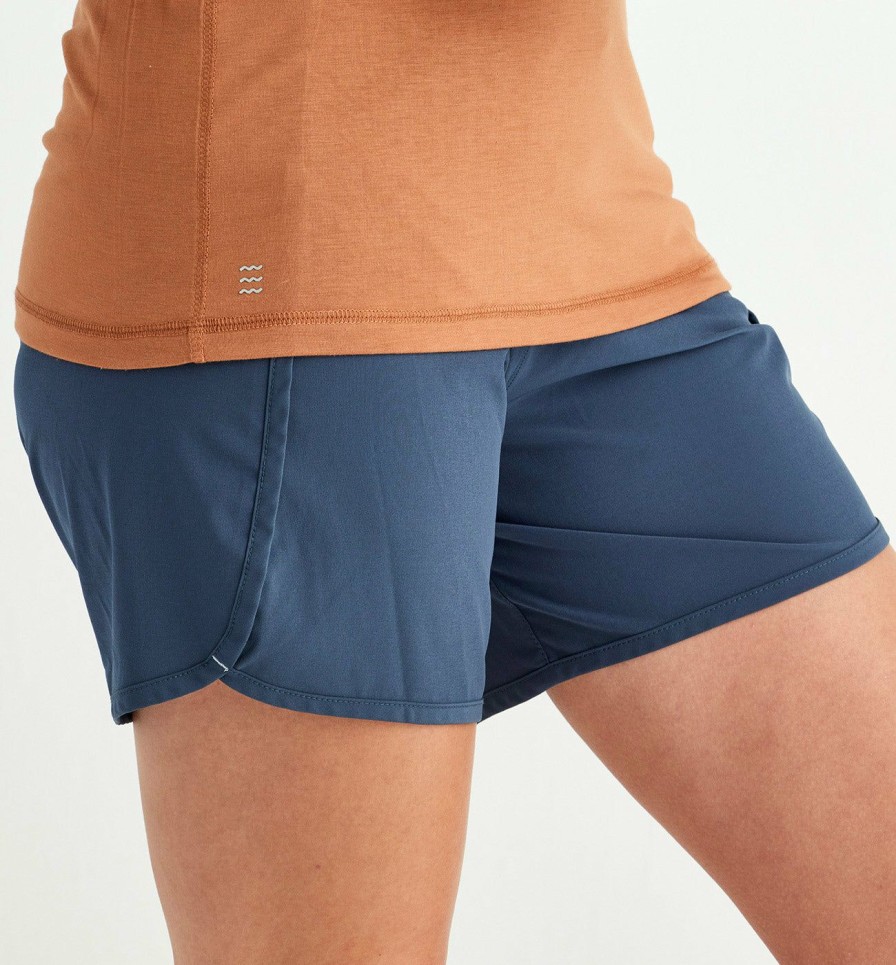 Clothing * | Unique Free Fly: Women'S Bamboo Lined Breeze 6 Short Bluedusk