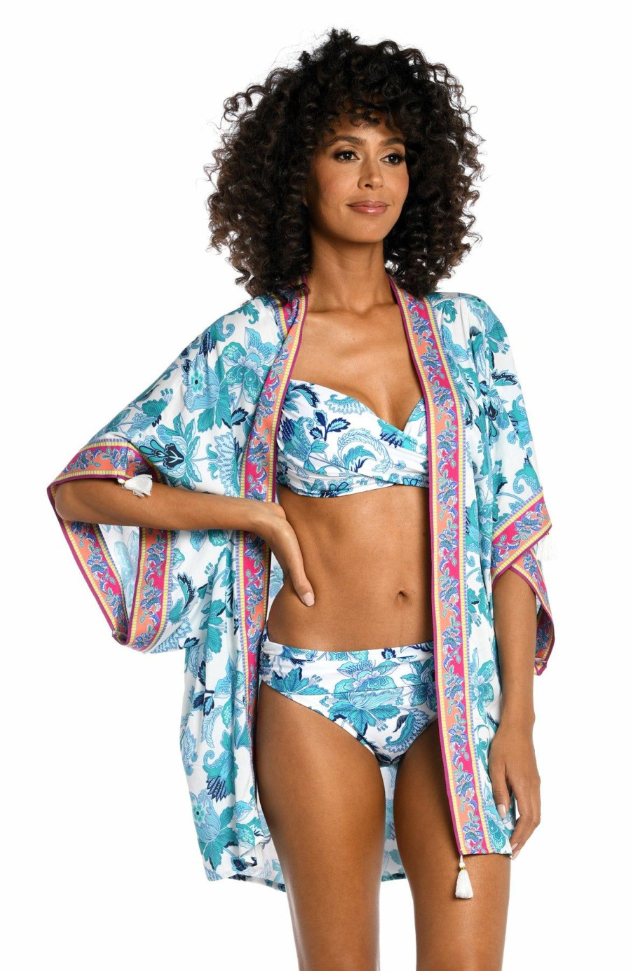 Clothing * | Unique La Blanca: Santorini Sun Open Front Kimono