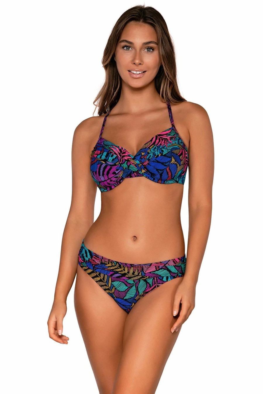 Women * | Limited Edition Sunsets: Panama Palms Crosroads Uuderwire Bra Panpa