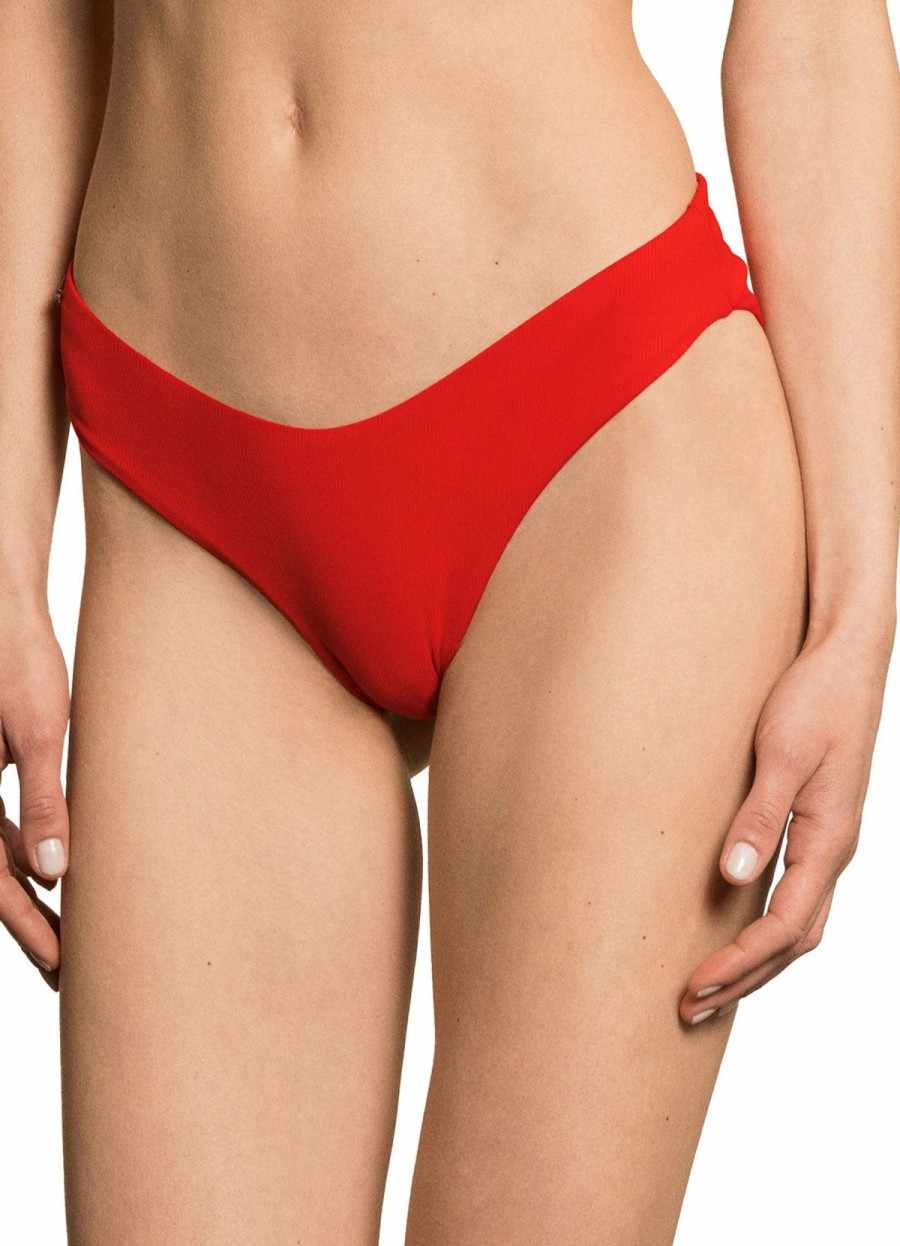 Women * | Online Store Maaji: Crimson Journey Double V Bikini Bottm Red