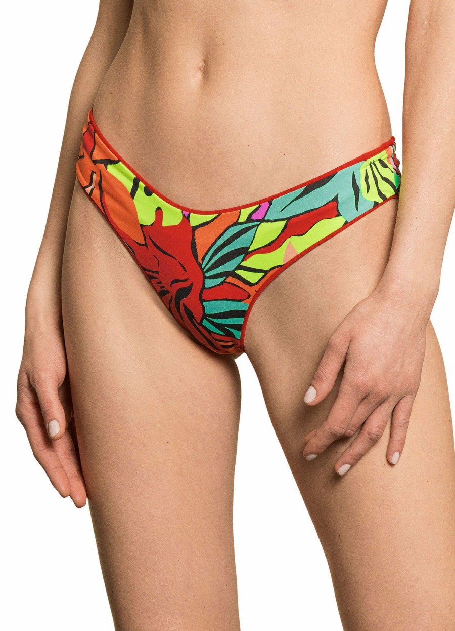 Women * | Online Store Maaji: Crimson Journey Double V Bikini Bottm Red