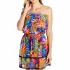 Clothing * | Official Bleu: Night Safari Chiffon Bandeau Dress Cover Up Multi